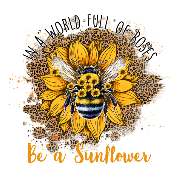 Bügelbild - Plott - Be a Sunflower - 13,9cm x 13,2cm