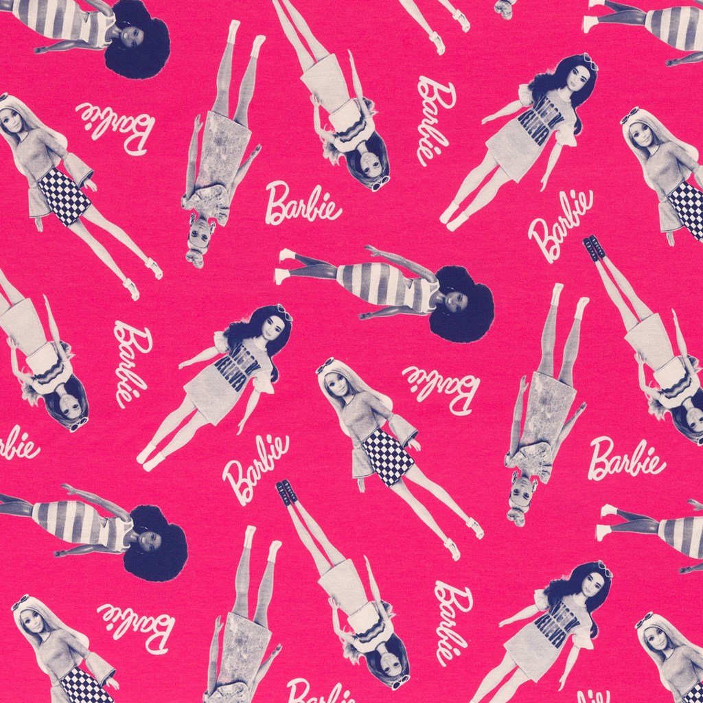 Baumwolljersey - Jersey Stoff - Motivjersey - Lizenz - Swafing - Barbie - Pink