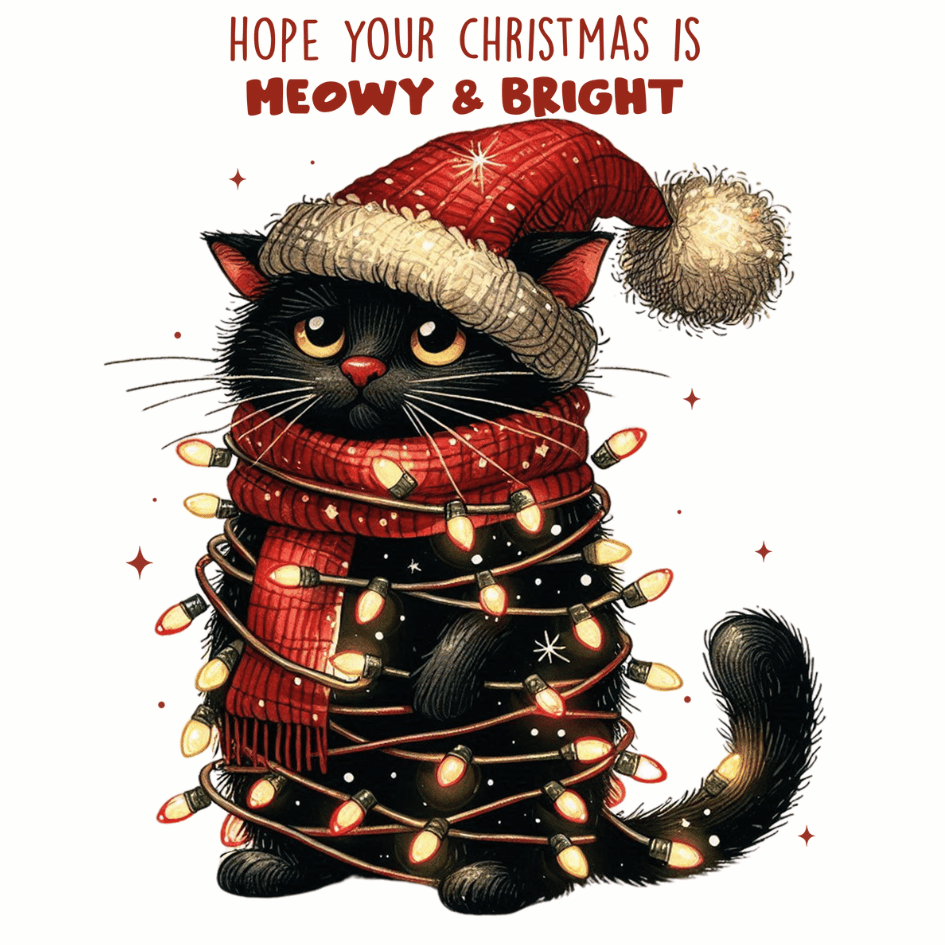 Bügelbild - Plott - Weihnachten - meowy & bright - 13,4x17cm