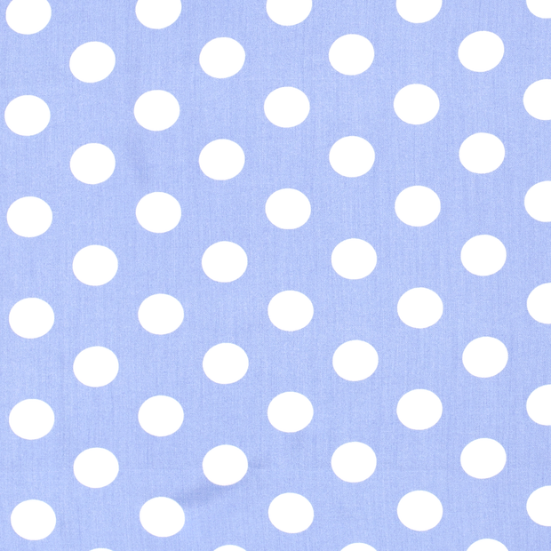 Viskose - Viskosestoff - Motiv - Dots in Weiß auf Babyblau