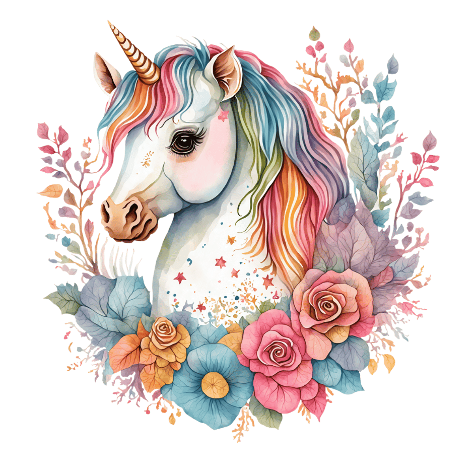 Bügelbild - Plott - Pastell Einhorn - 13,5cm x 13,5cm