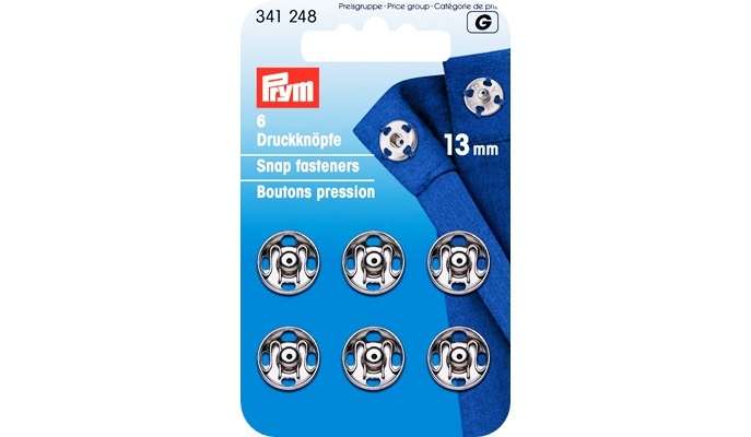 Prym - Annäh-Druckknöpfe 13mm rund Silber