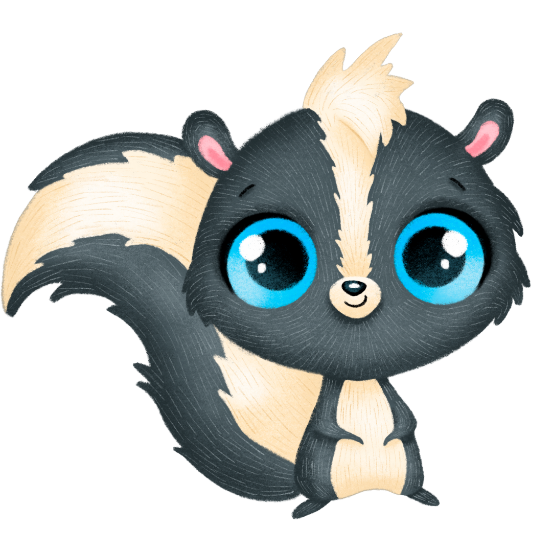 Bügelbild - Plott -  niedliches Stinktier - 10cm x 9,2cm