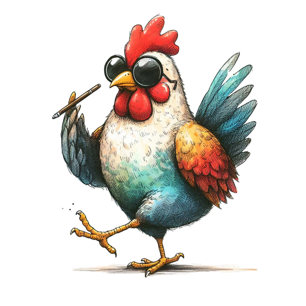 Bügelbild - Plott - Cool Chicken - 9,8cm x 12,2cm