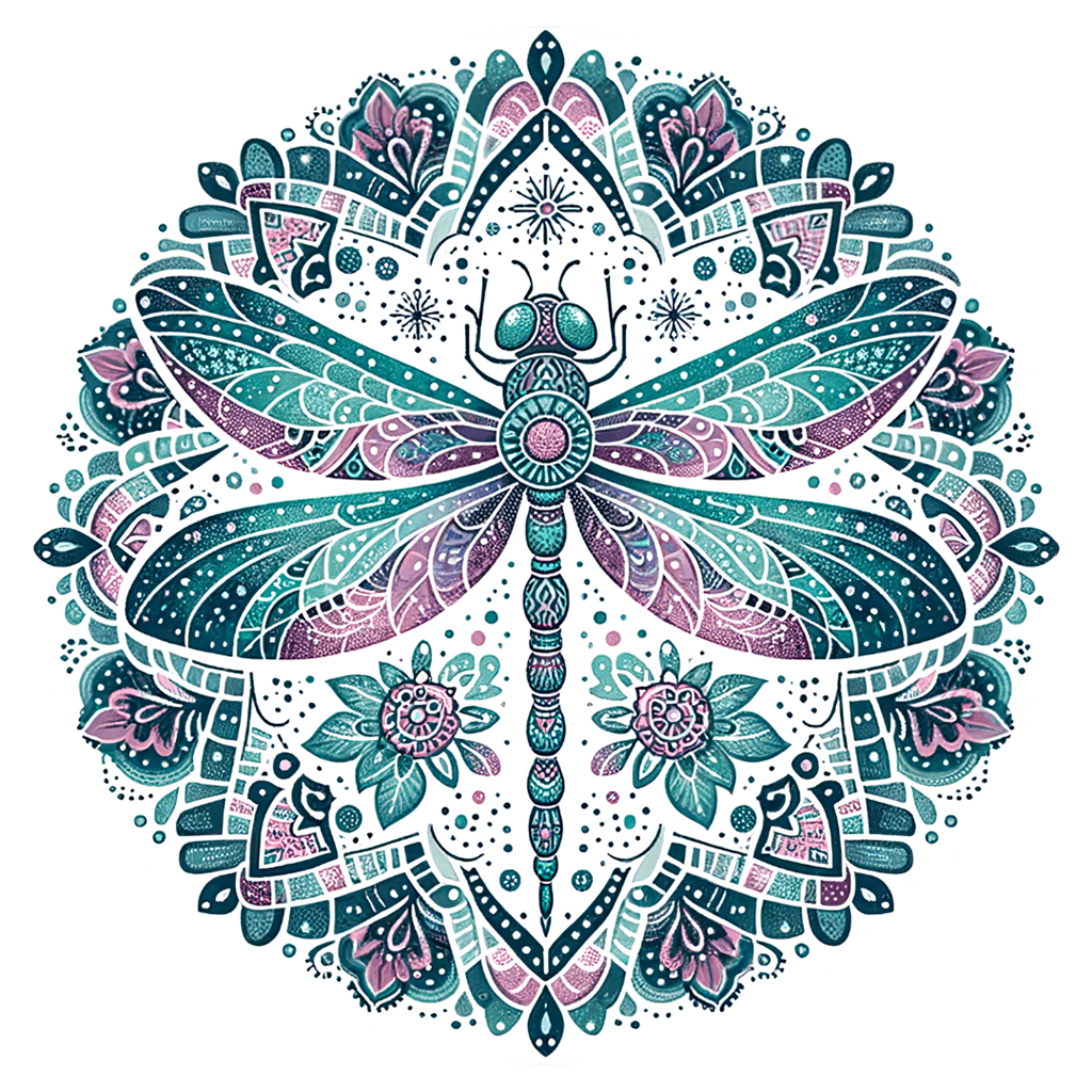 Bügelbild - Plott - Libelle - 14,7cm x 14,7cm