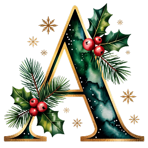 Personalisierter DTF Bügelbild Buchstabe für Weihnachtsservietten in 12cm – exklusiv und nur für kurze Zeit