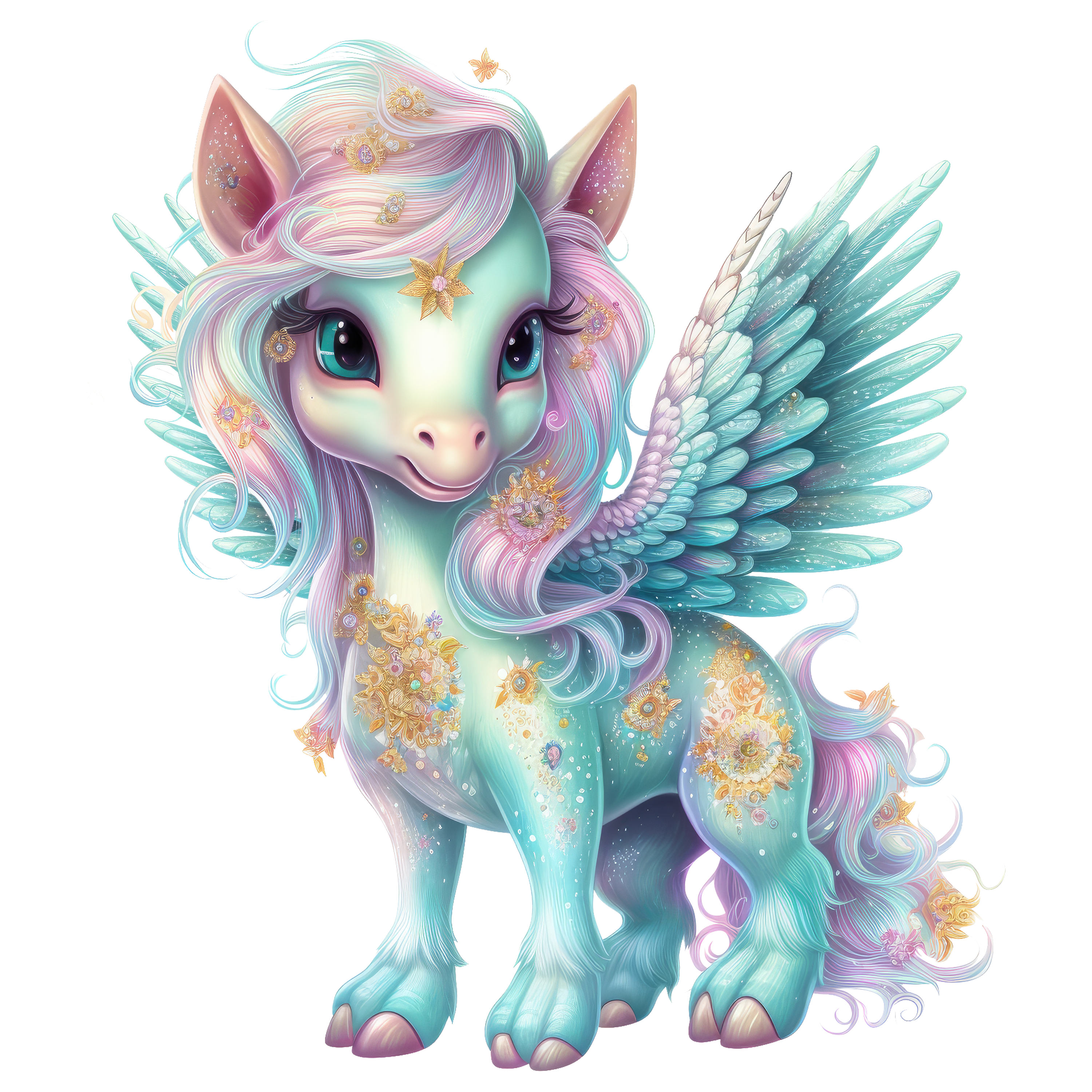 Bügelbild - Plott - Pferd mit Flügel 10cm x 12cm 