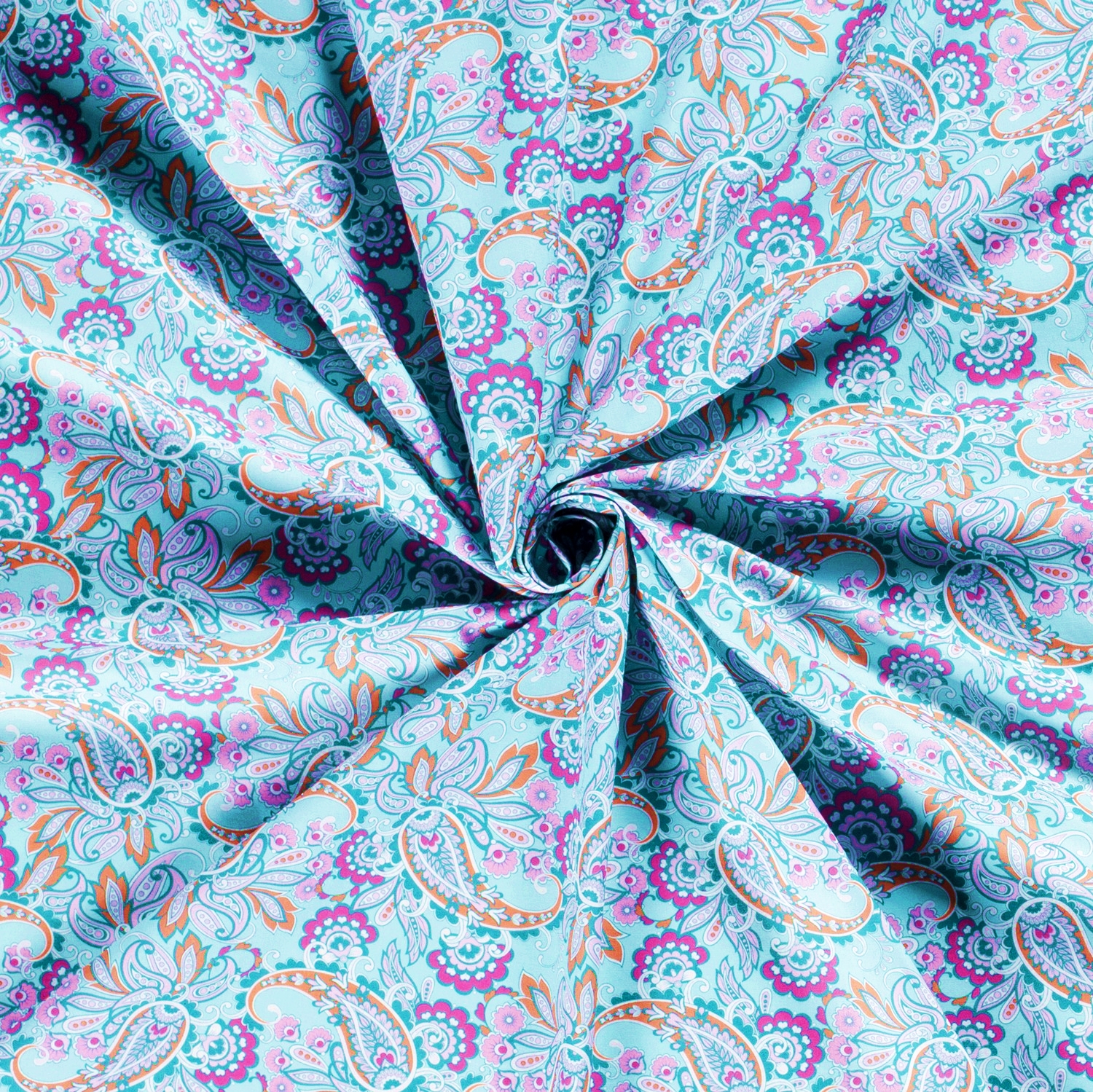 Webware - Baumwoll Stoff - Mille Fleur Paisley - Türkis