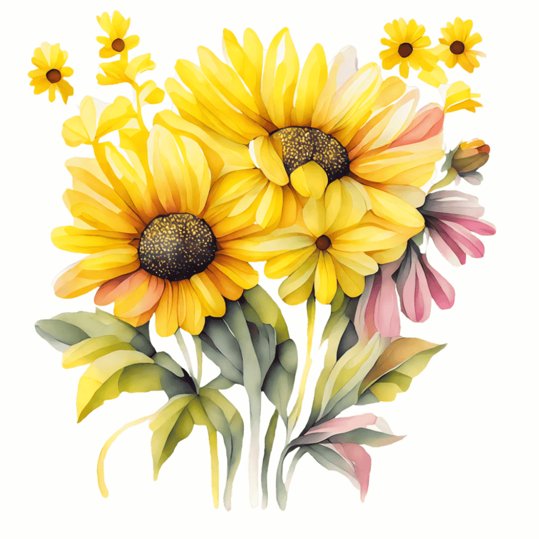 Bügelbild - Plott - Sonnenblumen - ca. 13,5cm x 14,2cm