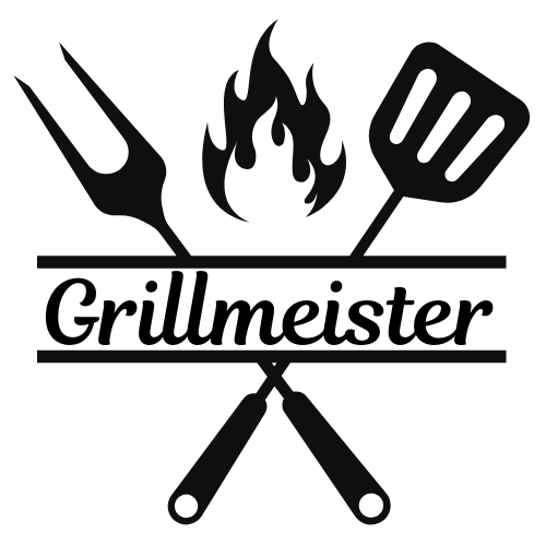 Bügelbild - Plott - Grillmeister - 10cm x 10cm 