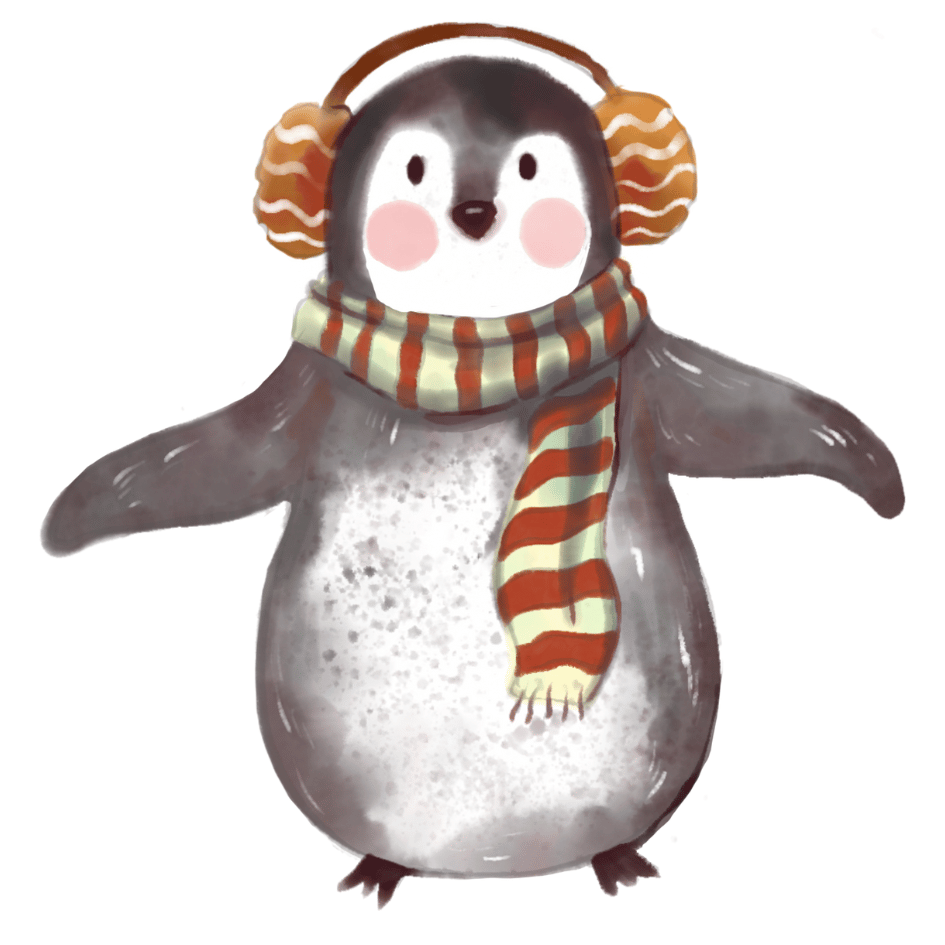 Bügelbild - Plott - Winterpinguin - 13,4cm x 13,8cm