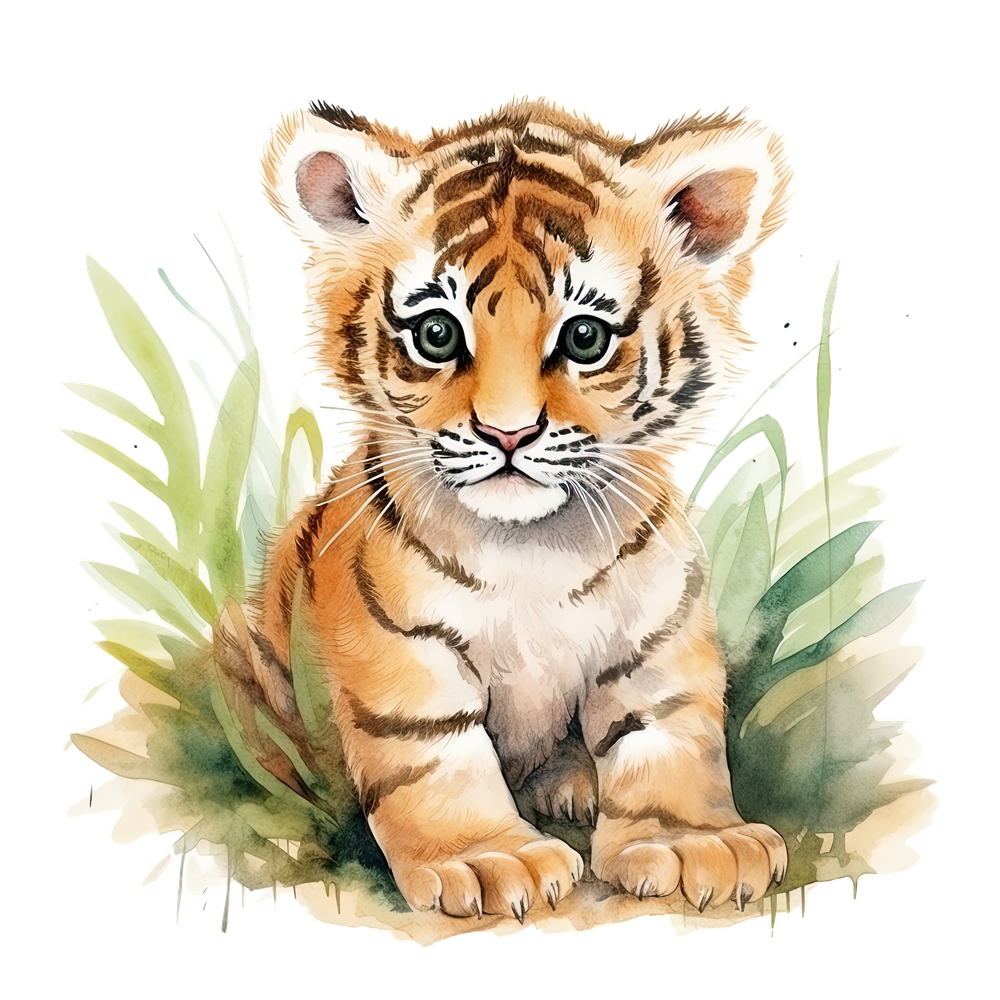 Bügelbild - Plott - Baby Tiger - 13cm x 11cm