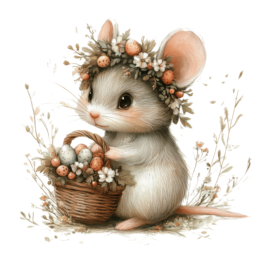 Bügelbild - Plott - Eier Maus - 11,1cm x 10,8cm