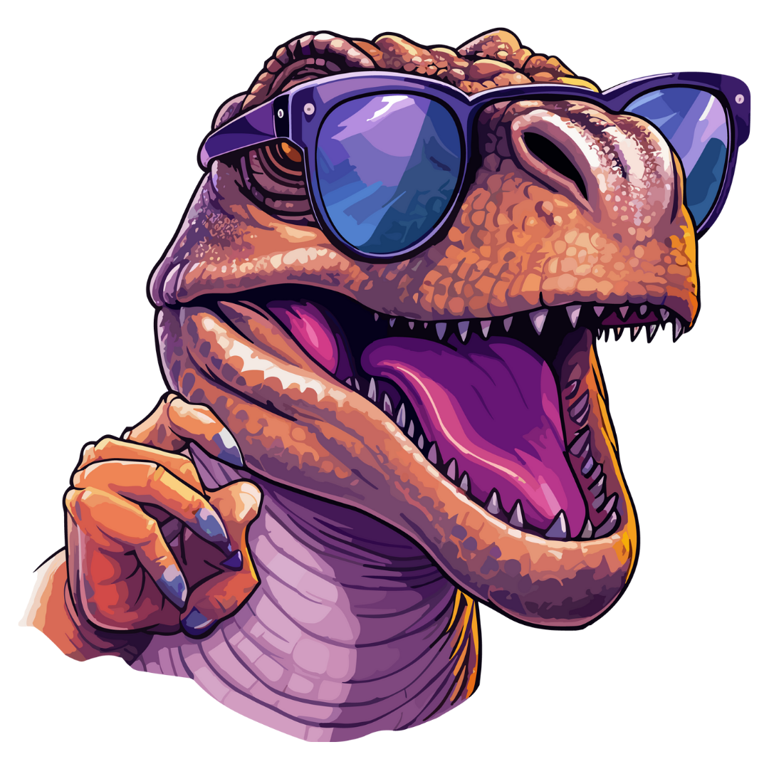 Bügelbild - Plott -  Cool Dino - 11,8cm x 11,5cm