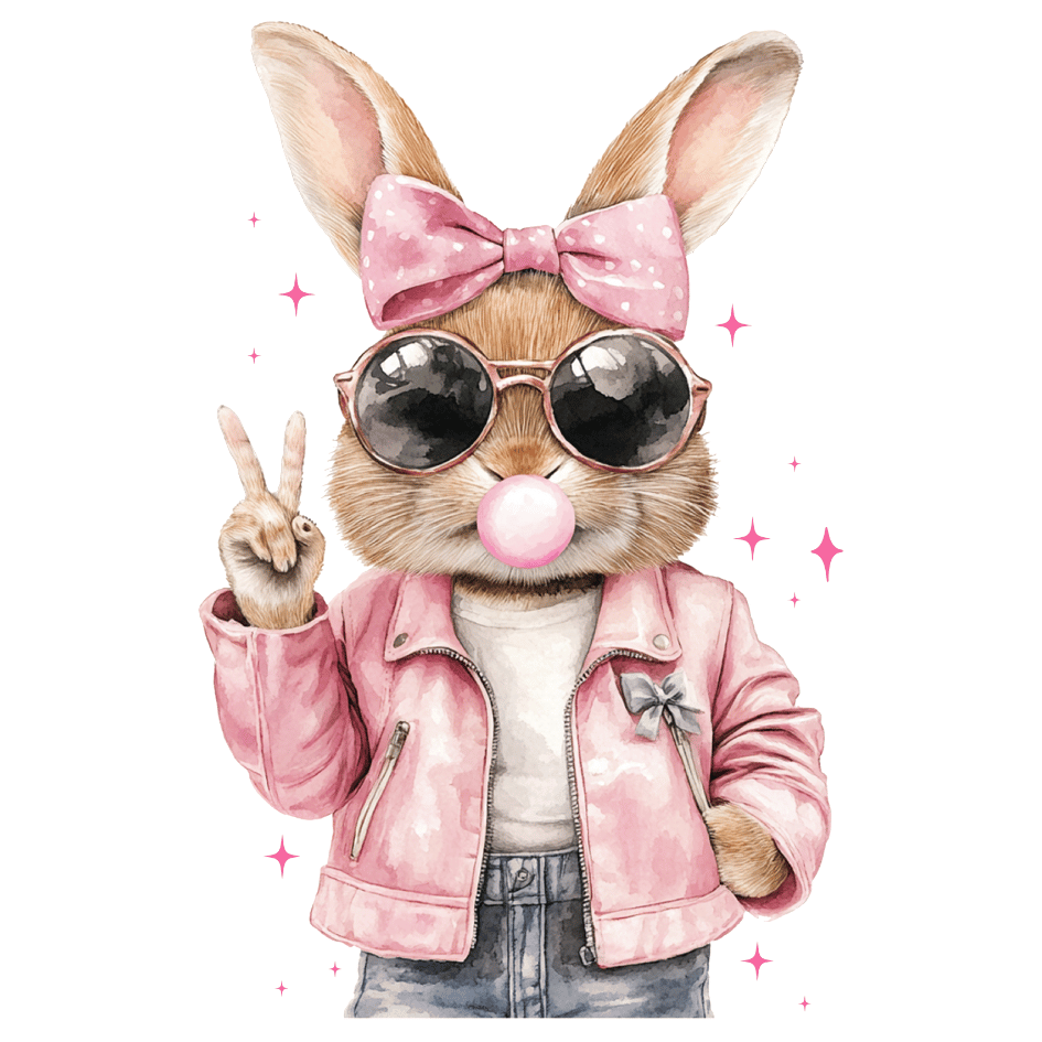 Bügelbild - Plott - Hase Peace - 10cm x 15,4cm