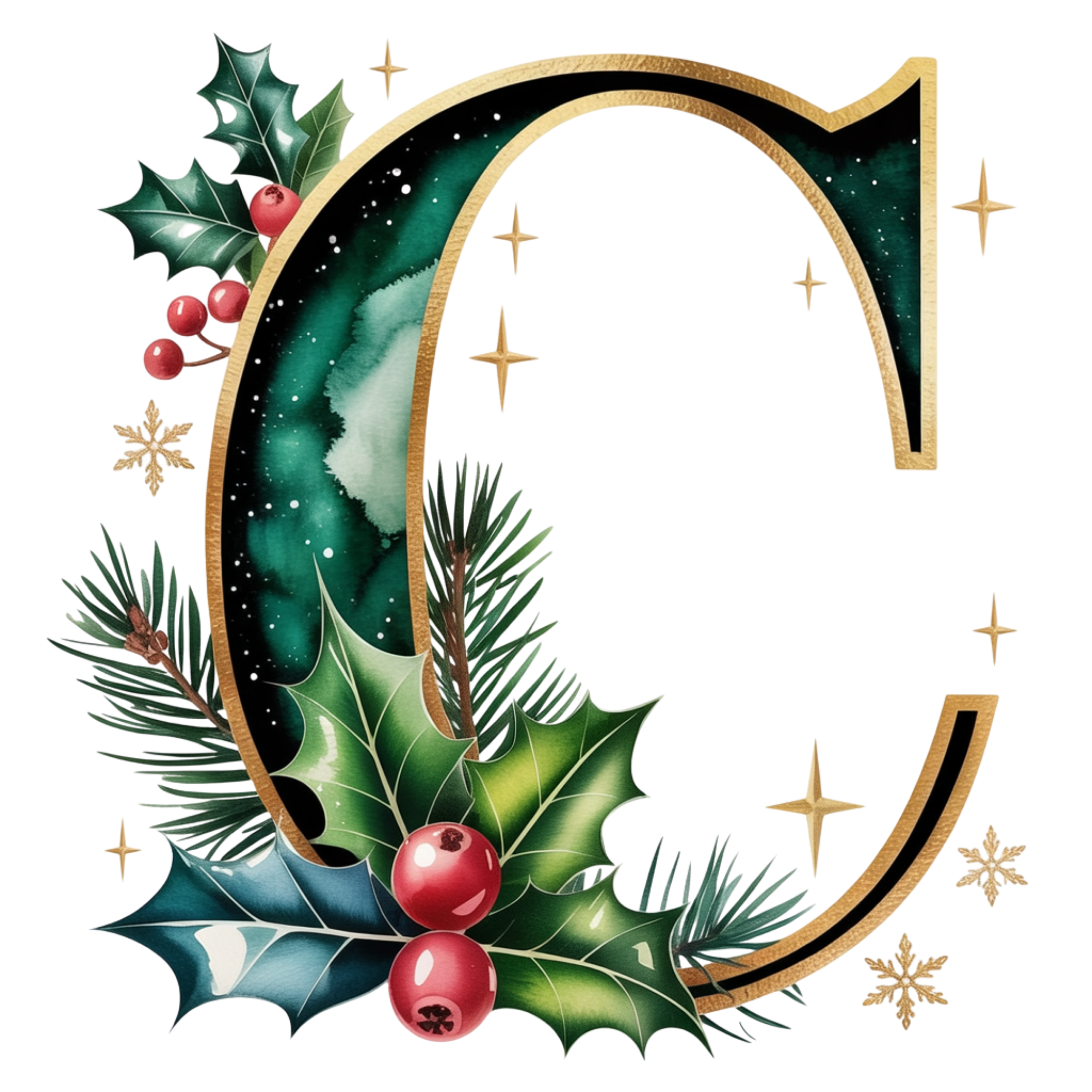 Personalisierter DTF Bügelbild Buchstabe für Weihnachtsservietten in 12cm – exklusiv und nur für kurze Zeit