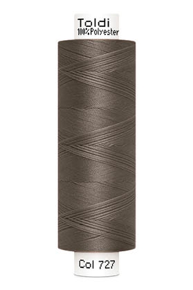 Gütermann Allesnäher Toldi 500 Meter in Taupe (727) – Hochwertiges Nähgarn aus 100% Polyester für Nähmaschinen und Handarbeiten in edlem Graubraun.