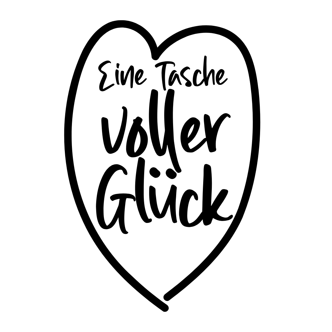 Bügelbild - Tasche voll Glück - ca. 7,5x11,4cm