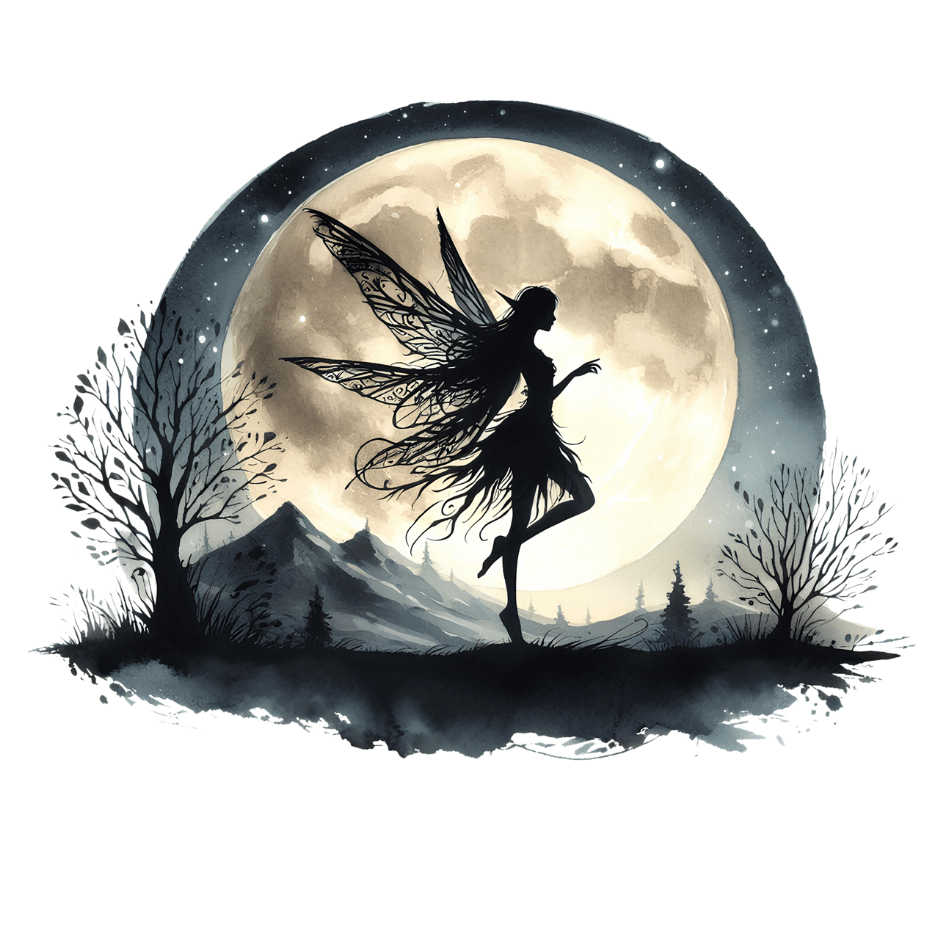 Bügelbild - Plott - Fee Mond - 15cm x 11,4cm