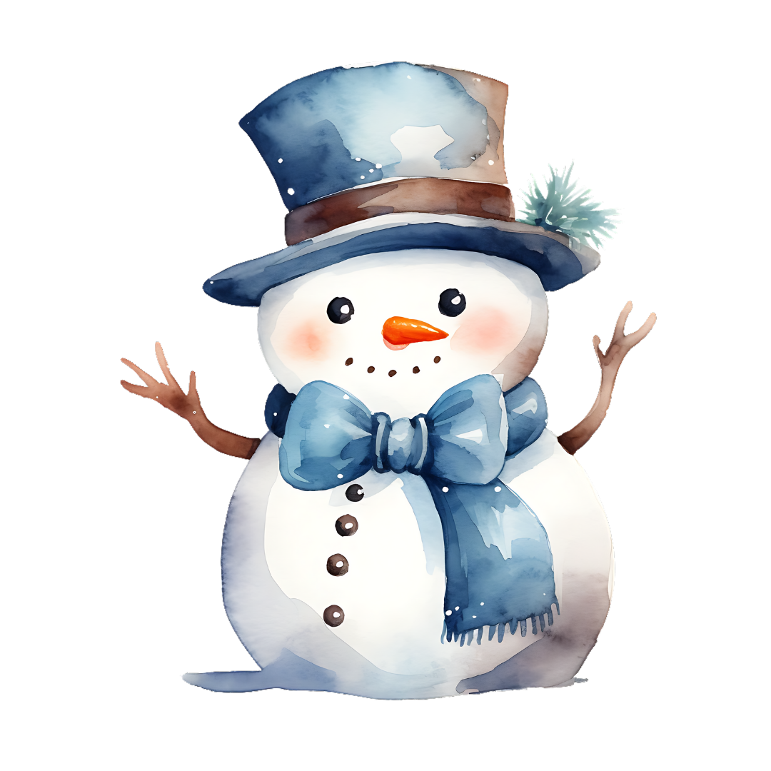 Bügelbild - Plott - Blauer Schneemann - 13,5cm x 11,5cm