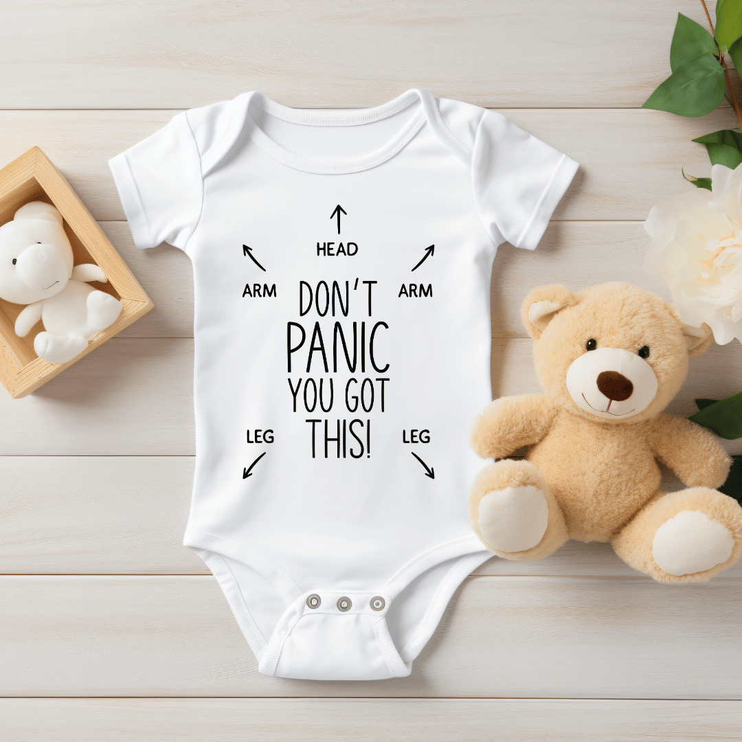 Bügelbild - Plott - Don't panic - 9,3cm x 13,1cm