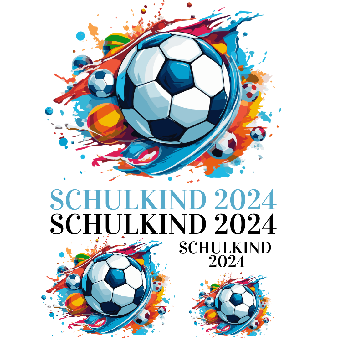 Bügelbild - Plott - Schulanfang - Fußball - 20,7cm x 29,7cm