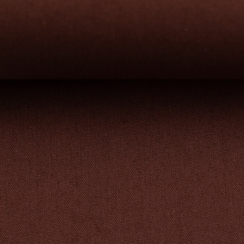 Kochfeste Baumwolle - Baumwoll Stoff - "Heide" - Uni - Dunkelbraun