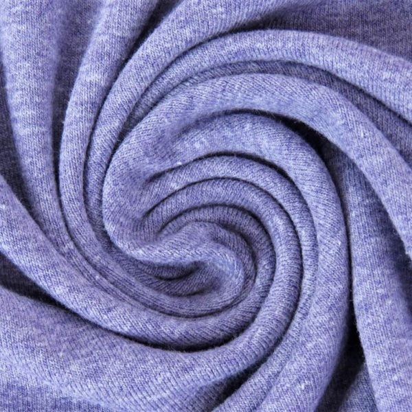 Baumwolljersey Melange - Jersey Stoff Uni meliert - Lila meliert