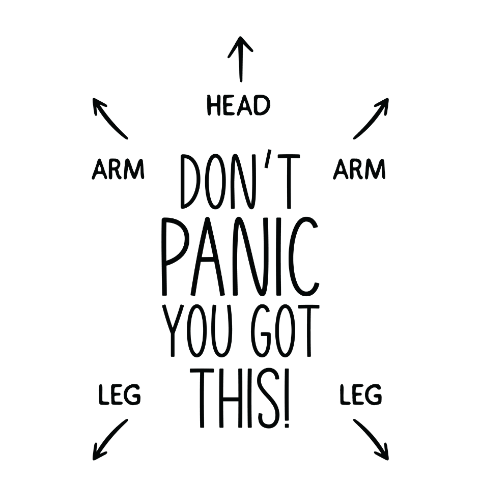 Bügelbild - Plott - Don't panic - 9,3cm x 13,1cm