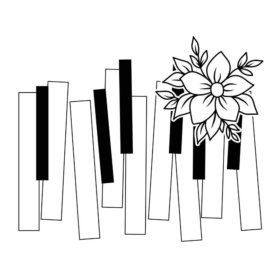 Bügelbild - Plott - Klaviertasten - 13,4cm x 11,2cm