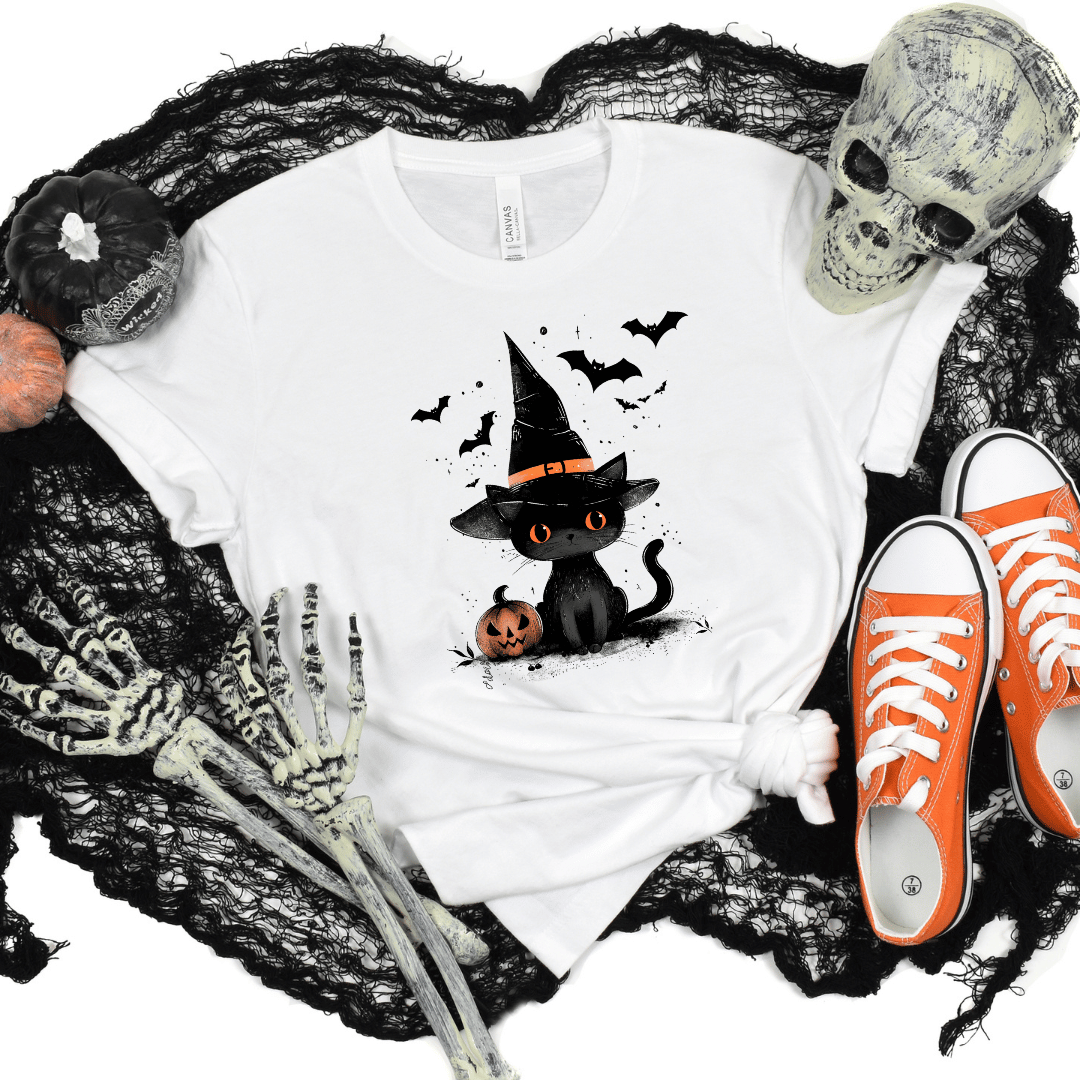 Bügelbild - Plott - Halloween Katze - 11,5cm x 13,5cm