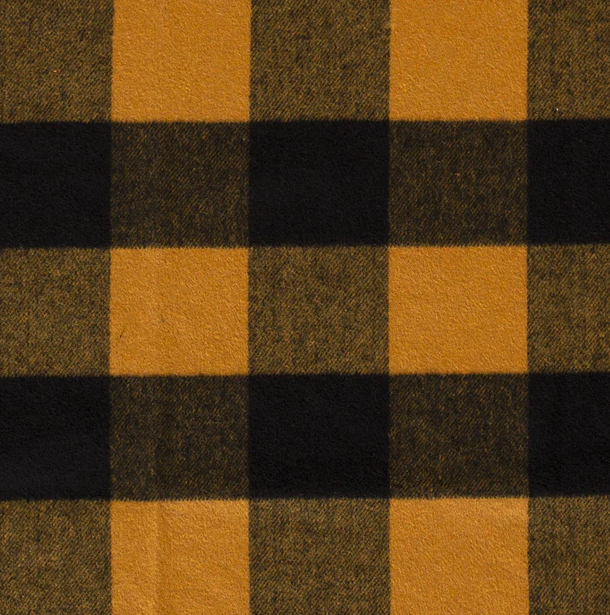 Fleece - Fleece Stoff - Baumwollfleece- Motiv - Karomuster in Ocker