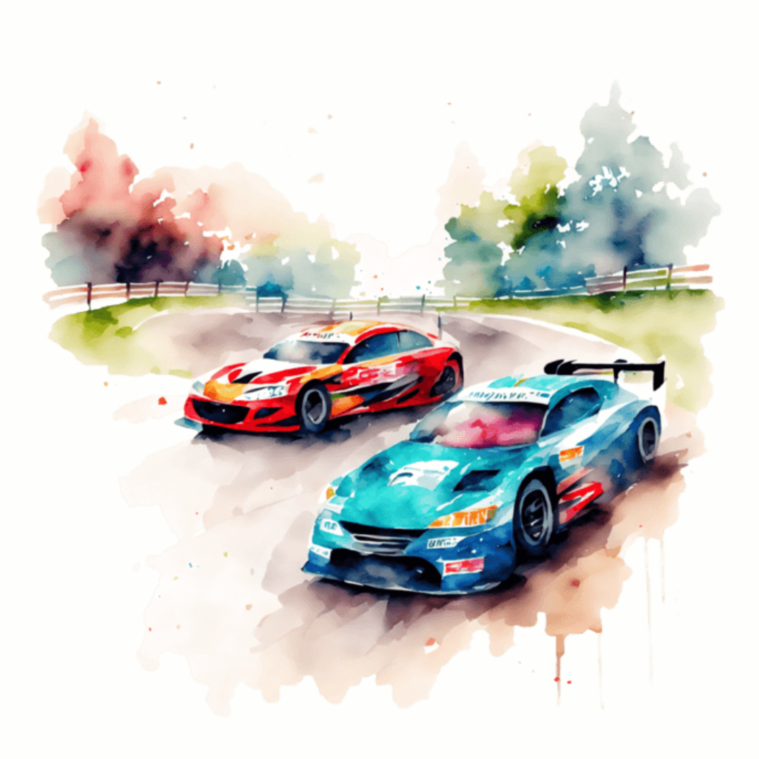 Bügelbild - Plott - Rennwagen - ca. 13,7cm x 13,7cm