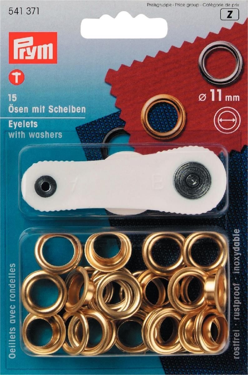 Prym - Ösen und Scheiben MS 11.0 mm goldfarbig