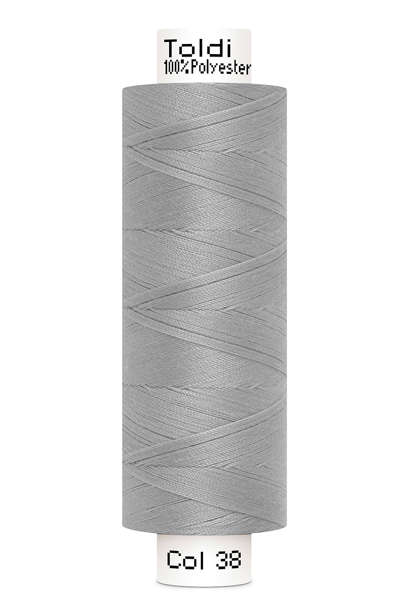 Gütermann Allesnäher Toldi 500 Meter in Hellgrau (38) – Hochwertiges Nähgarn aus 100% Polyester für Nähmaschinen und Handarbeiten.