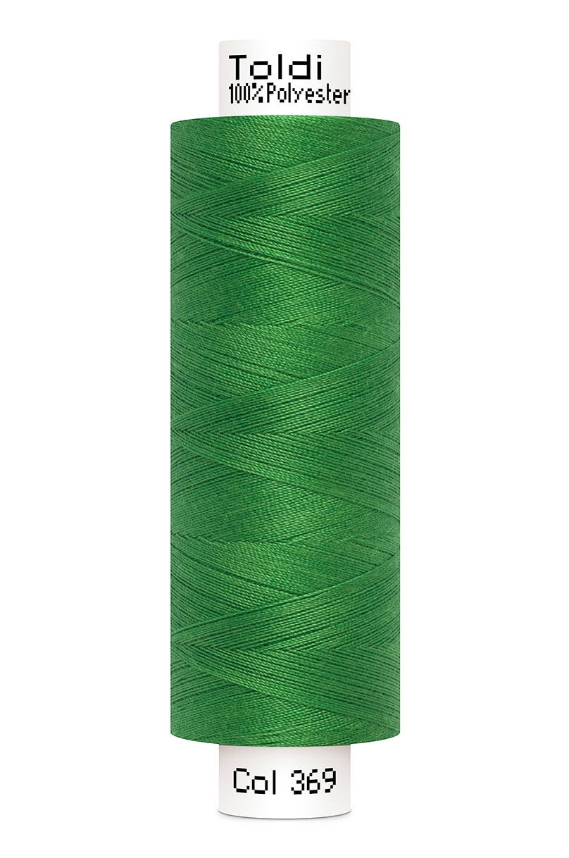 Gütermann Allesnäher Toldi 500 Meter in Grün (396) – Hochwertiges Nähgarn aus 100% Polyester für Nähmaschinen und Handarbeiten in sattem Mittelgrün.
