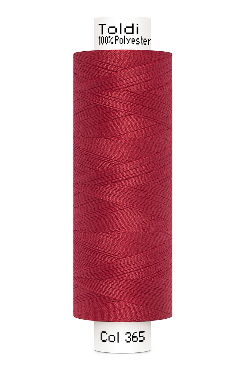 Gütermann Allesnäher Toldi 500 Meter in Rot (365) – Hochwertiges Nähgarn aus 100% Polyester für Nähmaschinen und Handarbeiten in leuchtendem Signalrot.