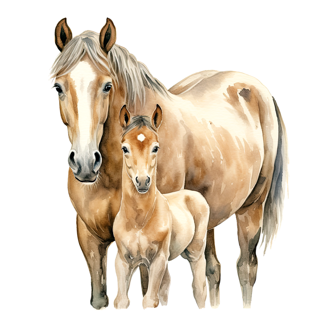 Bügelbild - Plott - 2 Pferde - 13cm x 11cm