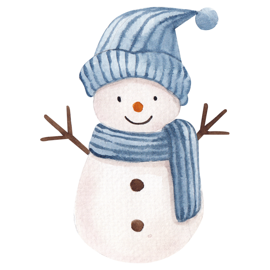 Bügelbild - Plott - Blauer Schneemann - 10,4cm x 14cm