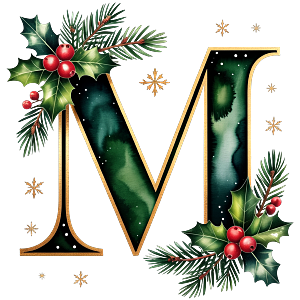 Personalisierter DTF Bügelbild Buchstabe für Weihnachtsservietten in 12cm – exklusiv und nur für kurze Zeit