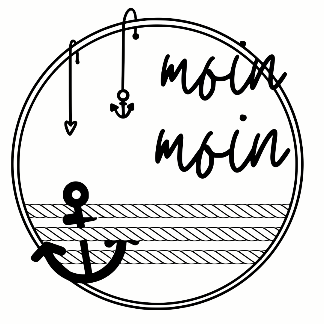 Bügelbild - Plott - Moin Moin - ca. 14cm x 14,2cm