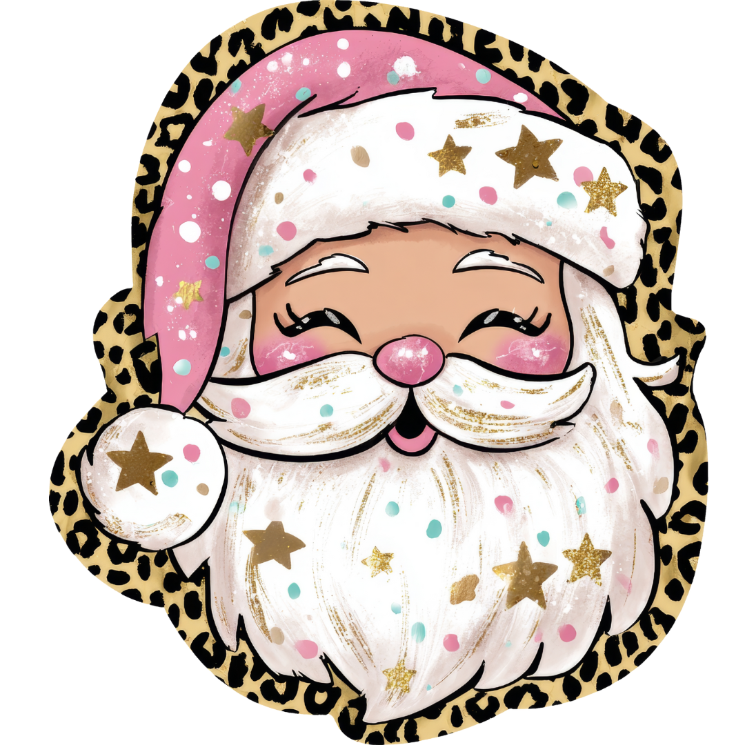 Bügelbild - Plott - Weihnachtsmann in Leooptik - 12cm x 14cm