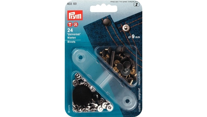 Prym - Nieten MS 9 mm silberfarbig/alteisen